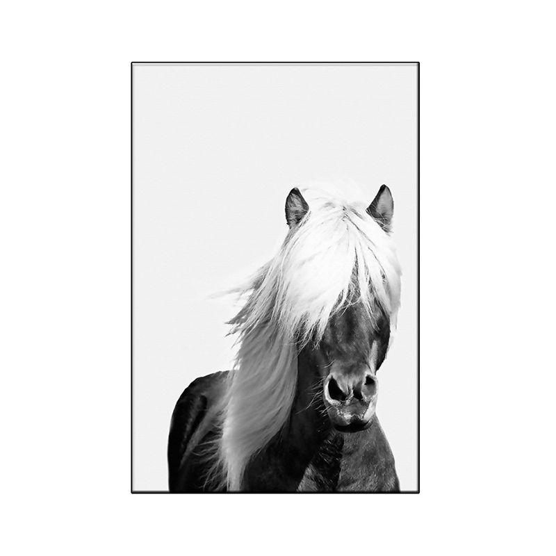 Donkere kleur Steed wanddecoratie getextureerd oppervlak Wall Art Print voor woonkamer