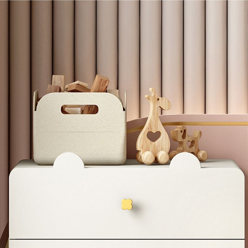 White and Pink Bedroom Dresser Modern Style Wooden Storage Chest with Multi Drawers