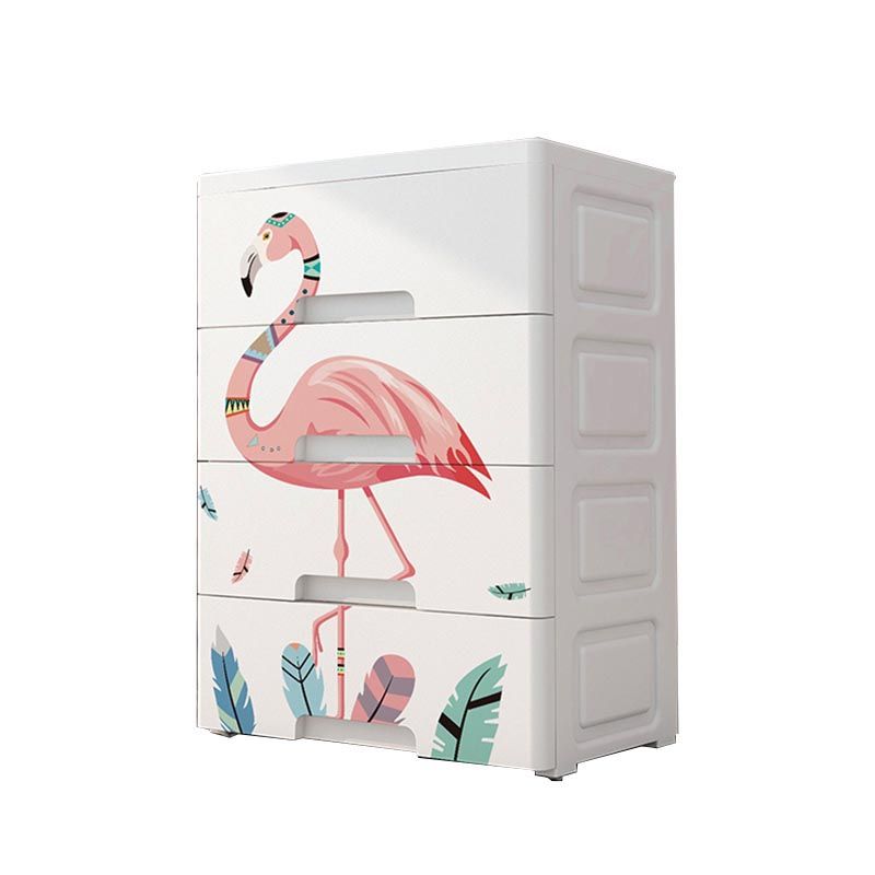 Contemporary Style Non-Hanging Armoire White Colour Plastic Wardrobe Closet