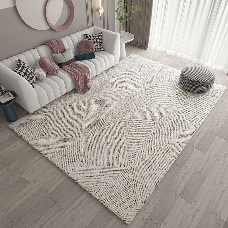 Western Bedroom Rug Multi Colored Geometric Print Carpet Cotton Blend Pet Friendly Easy Care Rug