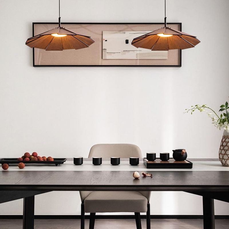 1-licht houten hangende lamp naar beneden verlichting eenvoudige kegelvorm hanger verlichtingsarmatuur