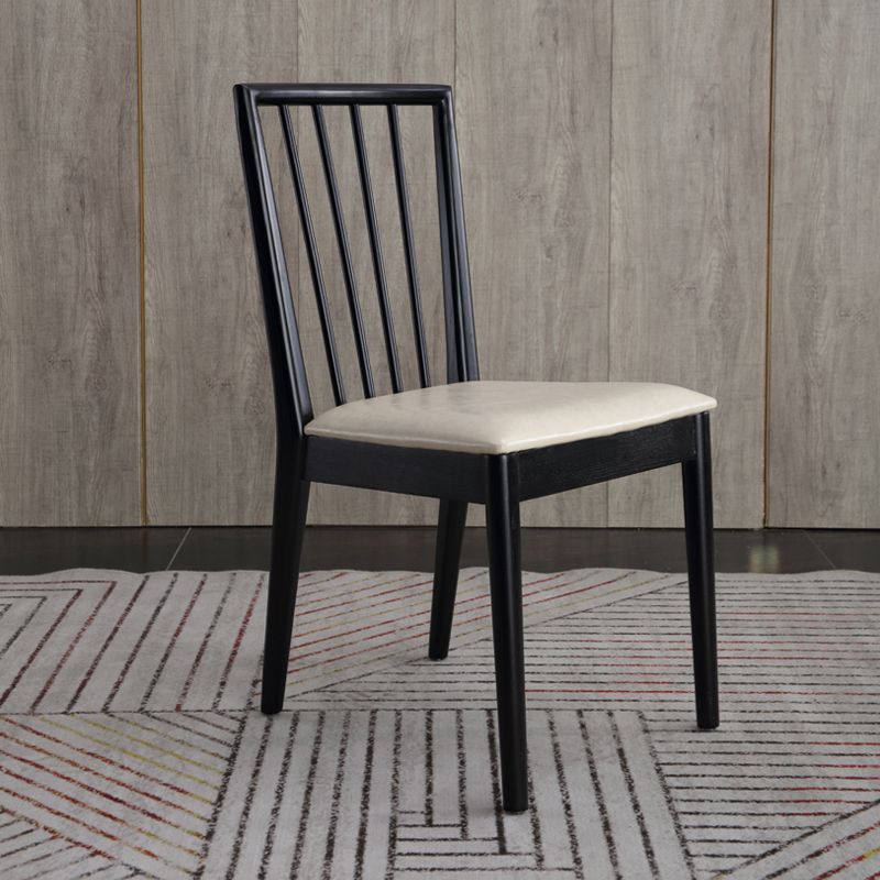 Chaise d'appoint de salle à manger moderne, chaise à dossier à lattes en bois de 16,5 pouces de large pour un usage domestique