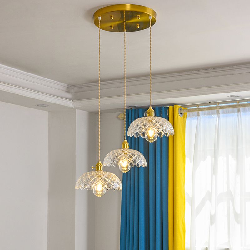 Salle à manger plafond pendentif éclairage en verre de style moderne