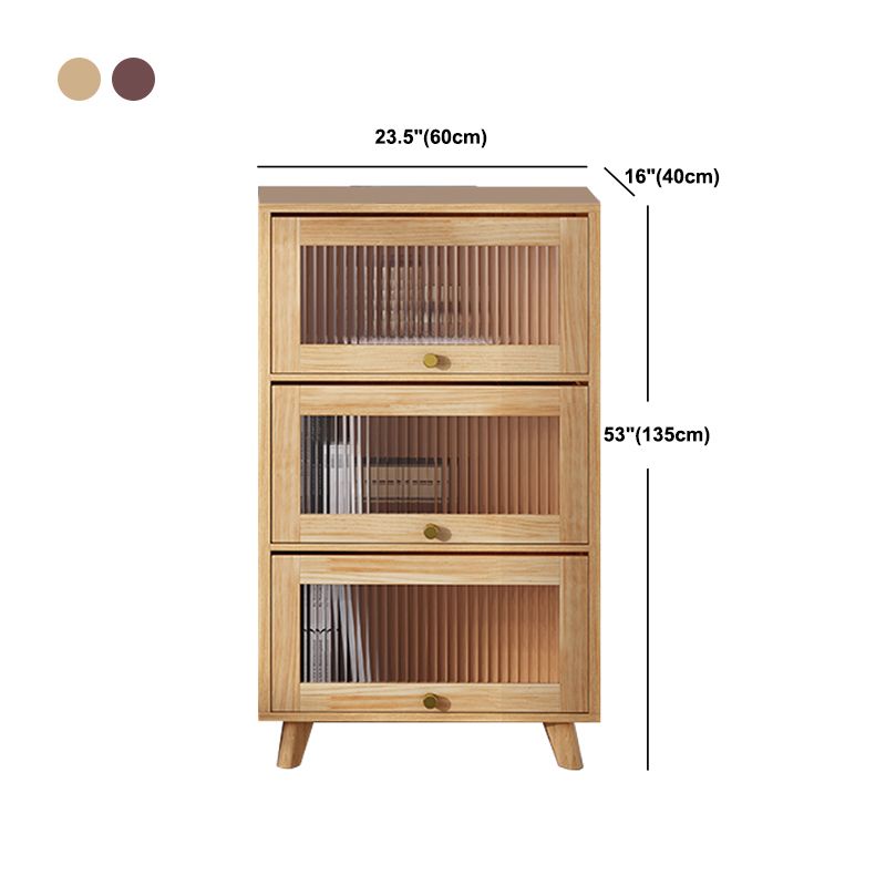 Contemporary Brown / Natural Wooden Cabinet, Rectangle Accent Cabinet