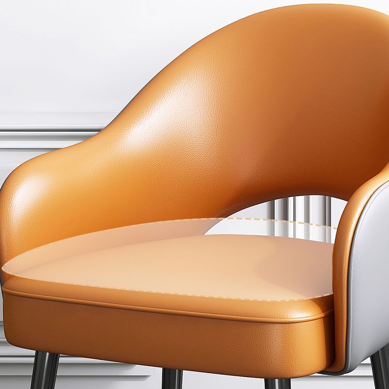 Chaise de salle à manger en métal Glam, chaise latérale de salle à manger simple à dossier ouvert pour Restaurant