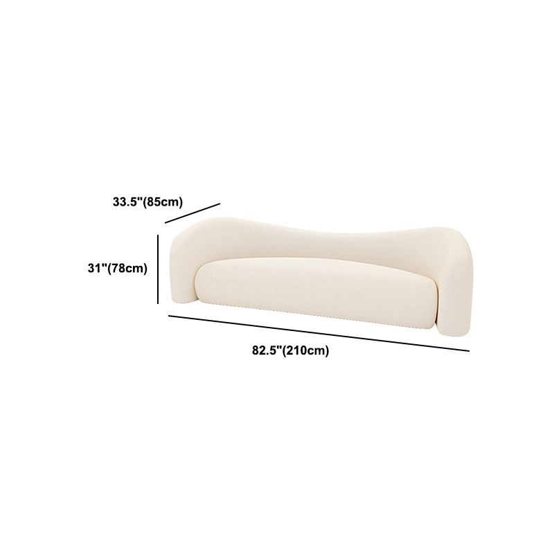 Contemporary Tight Back Sofa Tuxedo Arm Settee Couch in White