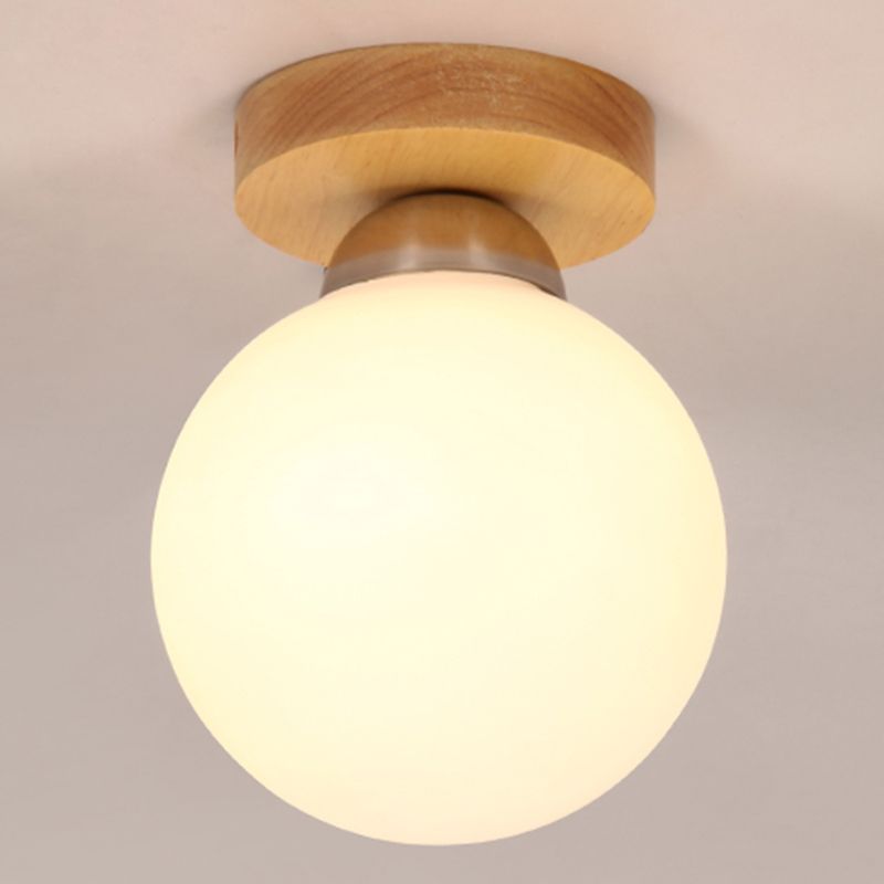Modern Wood Ceiling Light Simplicity 1-Light Flush Mount Light for Bedroom