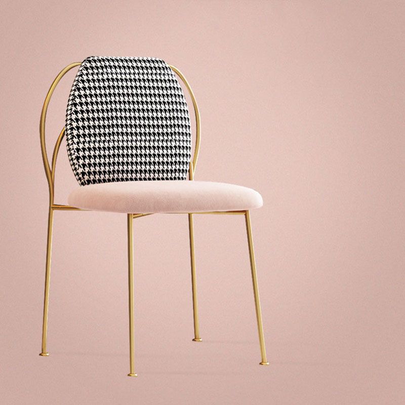 Silla con respaldo sólido sin brazos de estilo escandinavo, sillas laterales de comedor de tela para el hogar