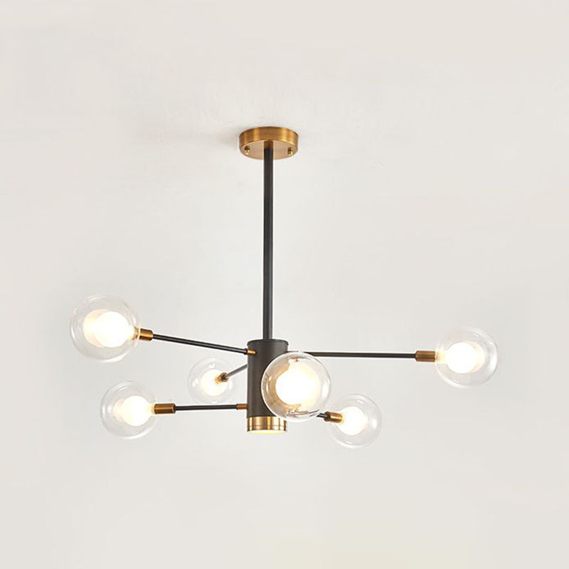 Kugelförmige Form Kronleuchter leichter moderne Glasglas Multi -Licht -Hanglampe für Schlafzimmer