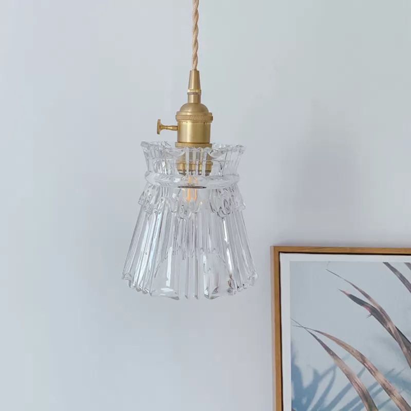Glass Cup Shape Hanging Lights Industrial Style Hanging Mount Fixture for Dining Room