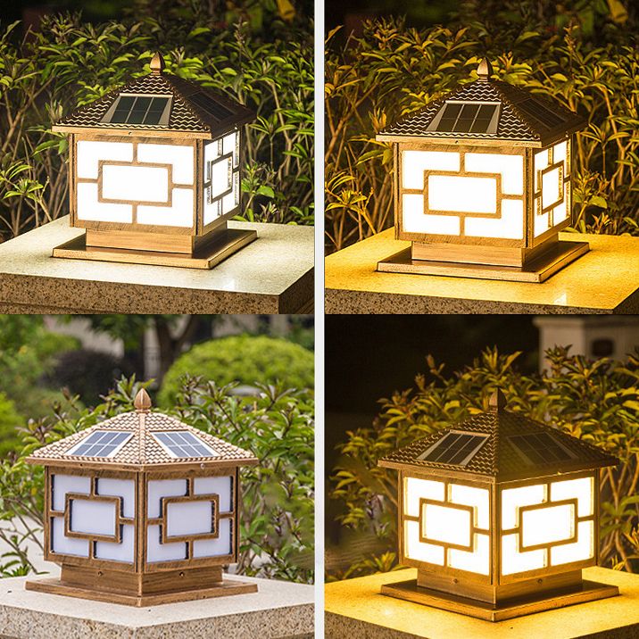 Modern Pillar Lamp Minimalist Outdoor Lamp with Acrylic Shade for Garden