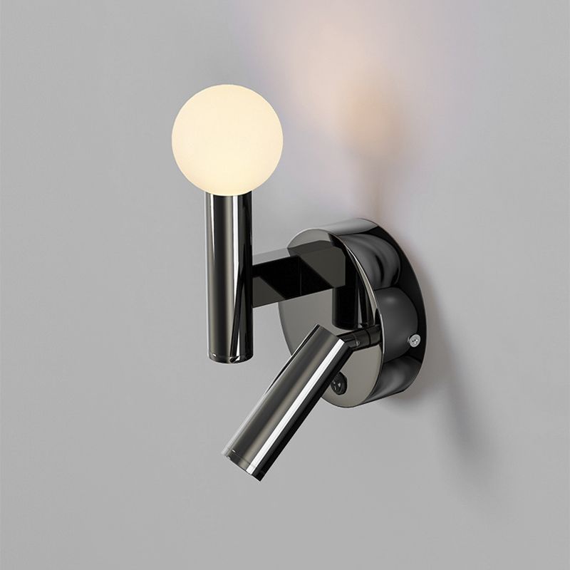 Cylinder Sconce Lights Simplicity Metal 2 Lights Wall Mounted Lights in Black
