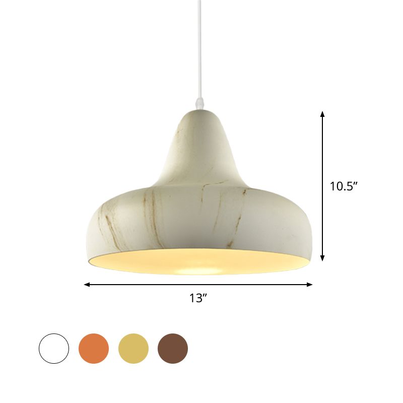 1 Lichthänge-Leuchten Lagerlager Zwiebel Aluminium-Drop-Anhänger in Weiß/Kaffee/Holz für Esszimmer