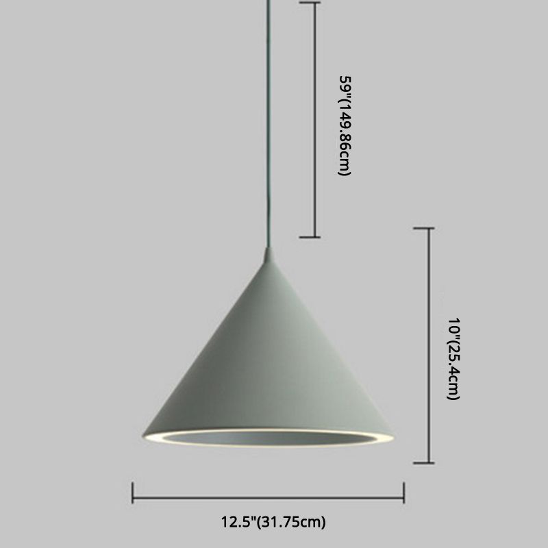 Conical Pendant Lighting Fixture Minimalist Style LED Metal Hanging Ceiling Light