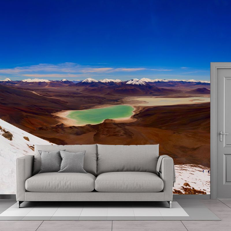 Lake Among Melting Hills Mural Decal Modern Washable Living Room Wall Art, Customized Size