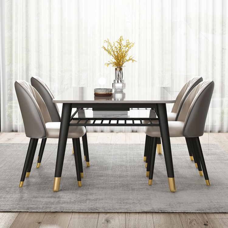 Table à manger standard en pierre pénible moderne Table à manger en forme de rectangle