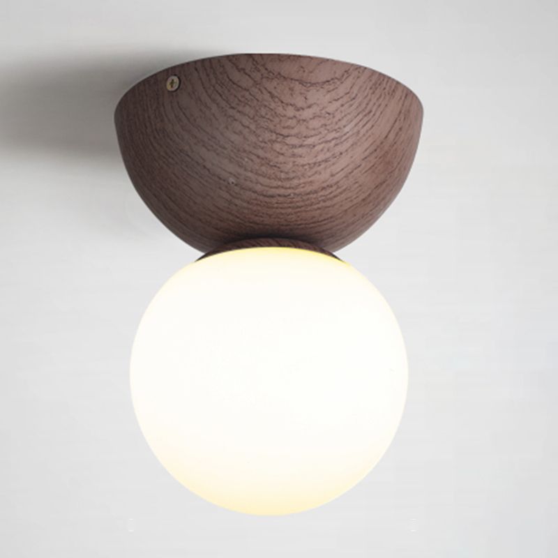 Modern Simple Ceiling Lamp Geometry Shape Wood Grain Ceiling Light for Bedroom