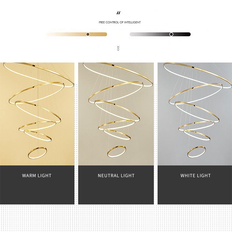 Moderne Ring Opgebroken verlichtingsarmatuur Metallic Pendant -verlichtingsarmaturen voor restaurant