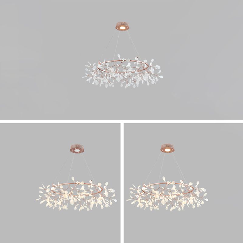 Rose Gold Sputnik Pendant Light in Modern Creative Style Stainless-Steel Firefly Ceiling Light with Acrylic Shade