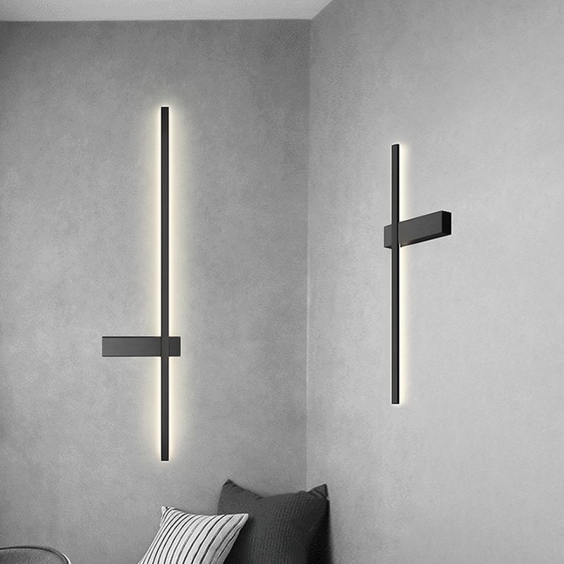 Metal Linear Shape Wall Mount Lighting Modern 1-Light Wall Mount Light Fixture