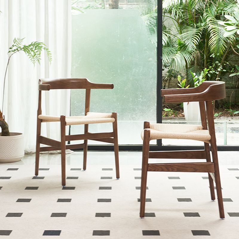 Contemporary Style Open Back Solid Wood Home Use Dining Side Chair