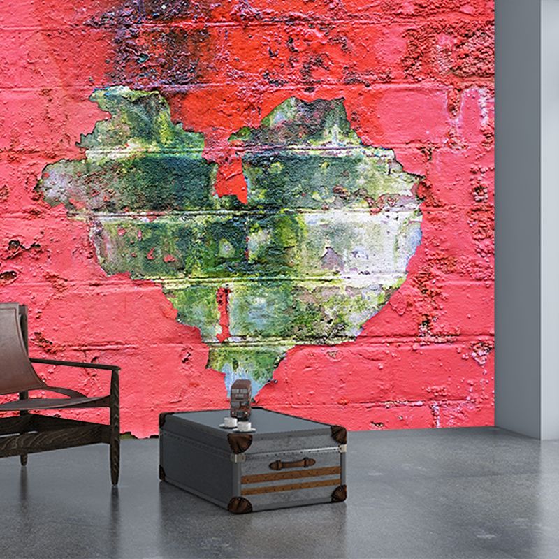 Vintage Style Brick Wall Mural Wallpaper Moisture Resistant for Sleeping Room