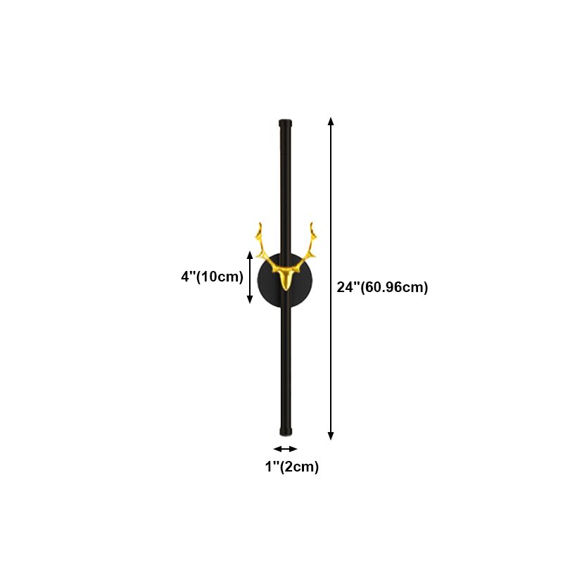 Minimalist Aluminum Wall Light Black Straight LED Wall Sconce for Living Room