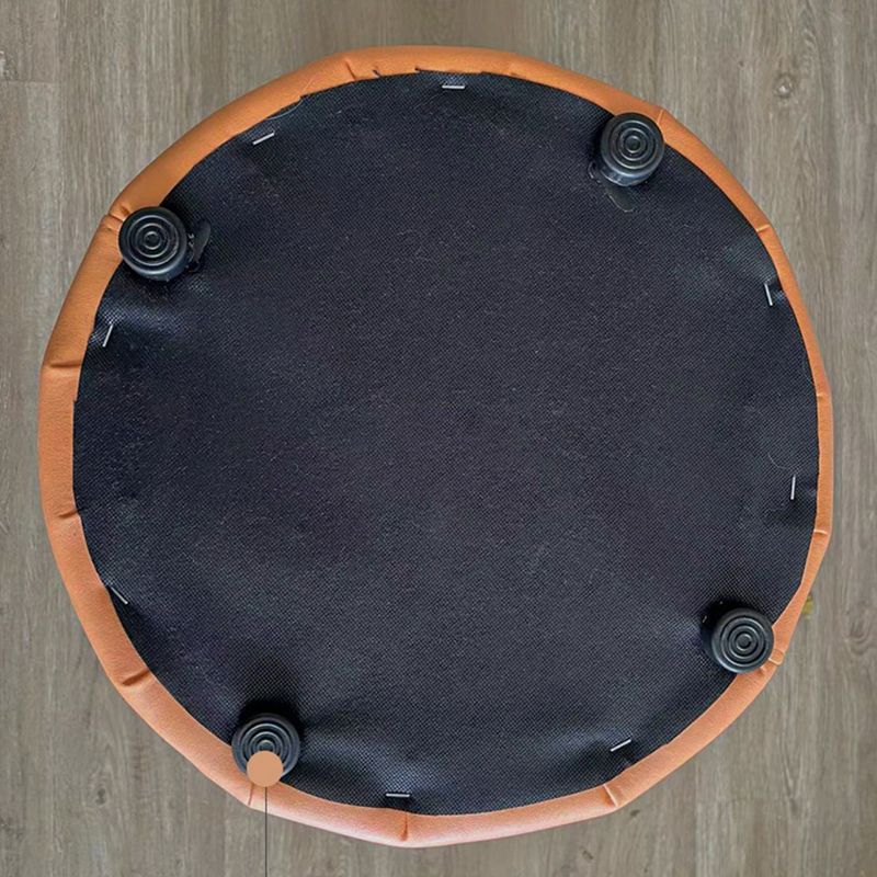 Orange Contemporary Pouf Water Resistant Pouf for Home Decoration