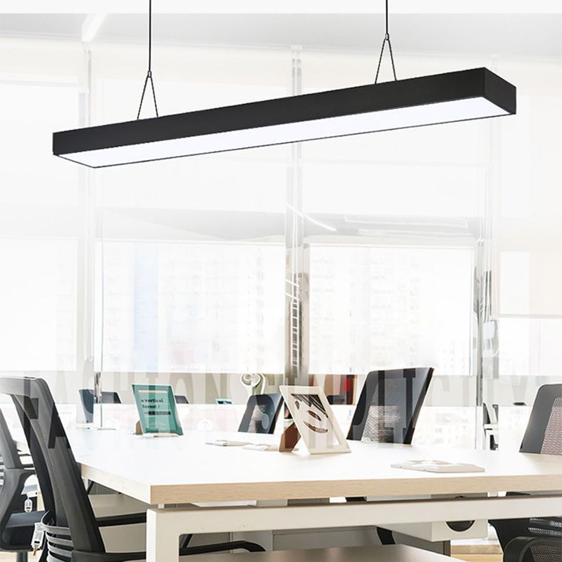 Rechthoek Acrylhangende lamp Minimalistische LED Black Down Lighting Pendant