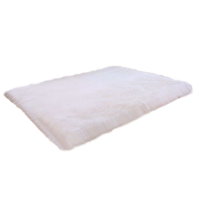 Casual Solid Area Carpet Polyester Shag Rug Non-Slip Backing Indoor Carpet for Home Decoration
