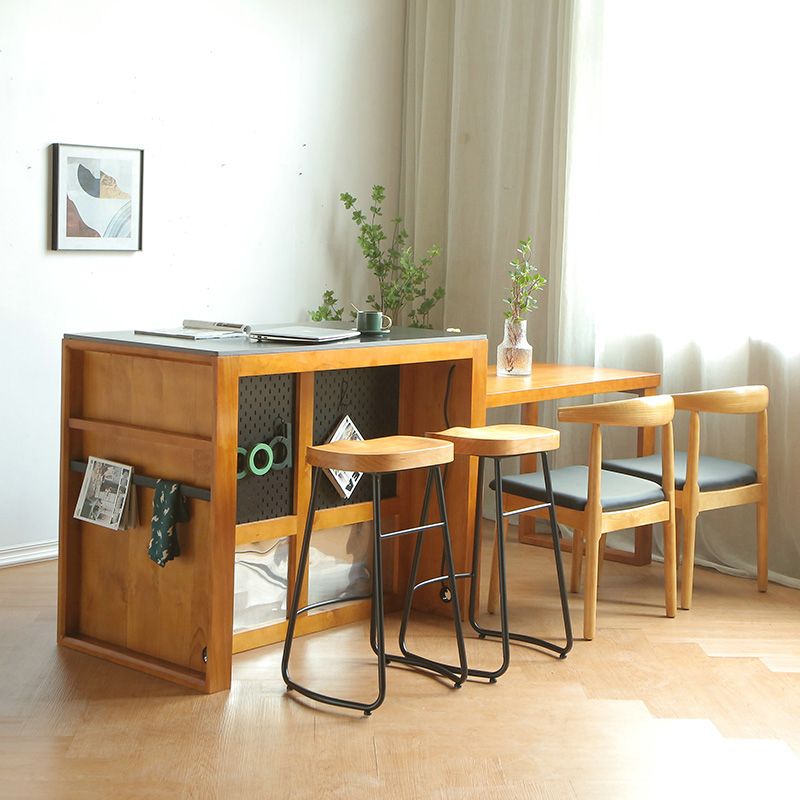 Modern Prep Table with Storage Cabinet Dining Room Island Table