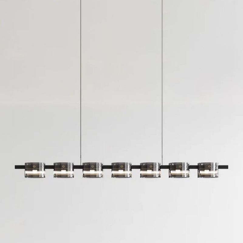 Nordic LED Island Lighting Fixture Simple Glass Hanging Light for Dining Room