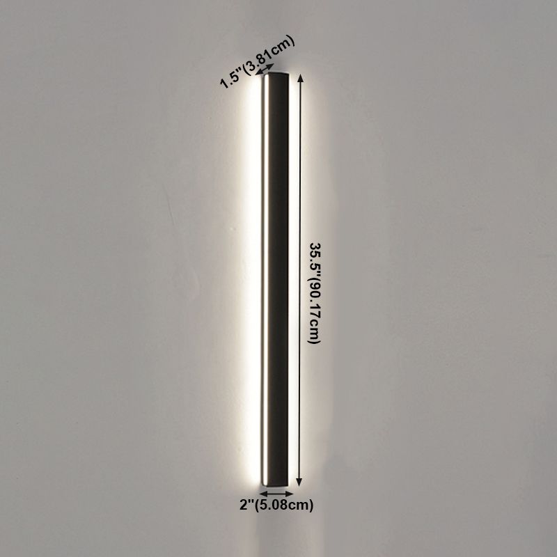 Luz de luz lineal de estilo contemporáneo de estilo lineal de metal 1 luces de pared de luz en negro