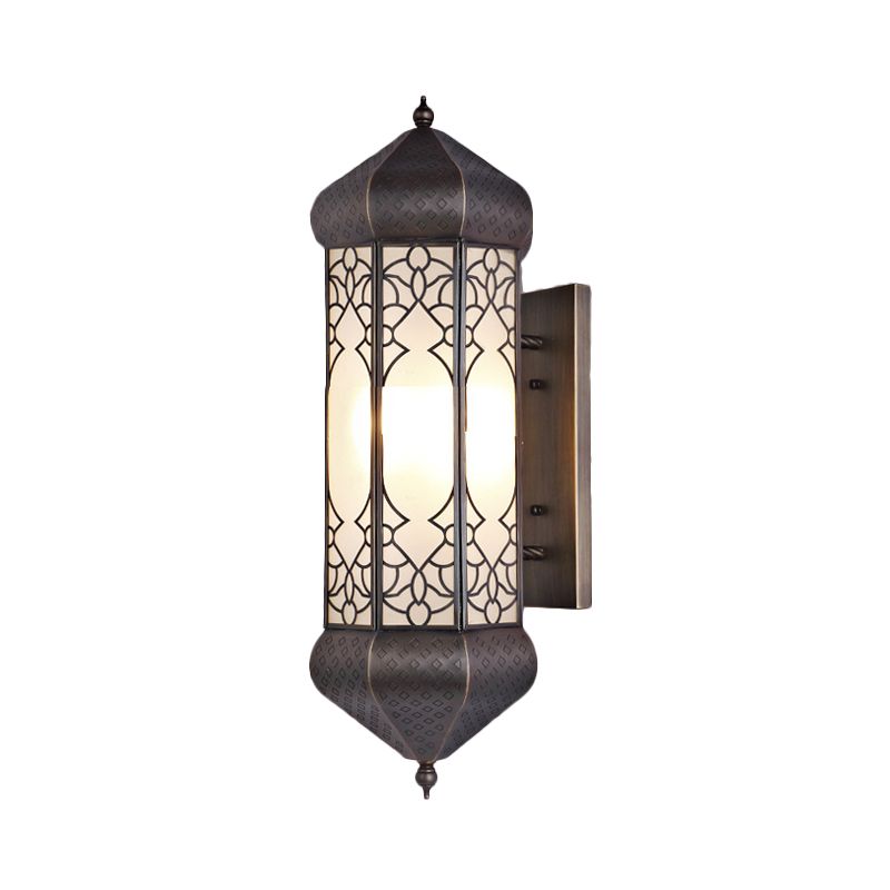 Hexagon Sconce Tradition 1 Head Metal Wall Lighting Light en bronce con placa posterior rectangular, 6 "/8" de ancho