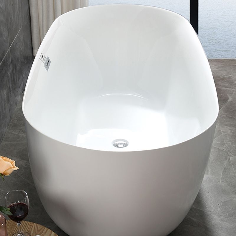 Bathroom Acrylic Oval Bathtub Soaking Tubs without Base in White