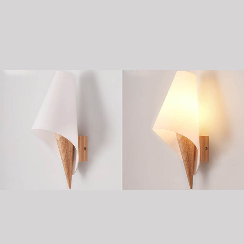 Creative Contemporary Simplicity Wall Sconce Lights con arte in legno per camera da letto