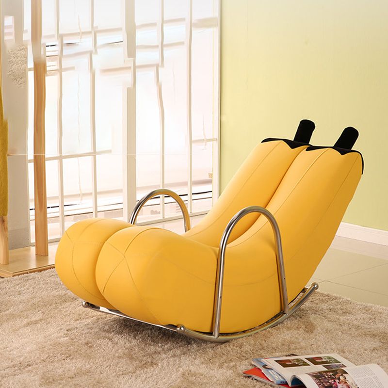 Upholstered Pure Color Rocking Chair Removable Cushions Rocker Chair for Drawing Room