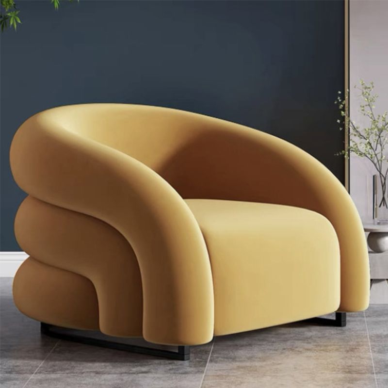 Nordic Style Fabric Armrest without Buffer Backrest Fabric Arm Chair