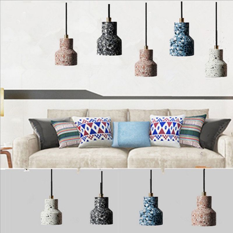 Estilo nórdico Minimalismo Lámpara colgante de terrazo 1 Light Creative dormitorio Fije de iluminación