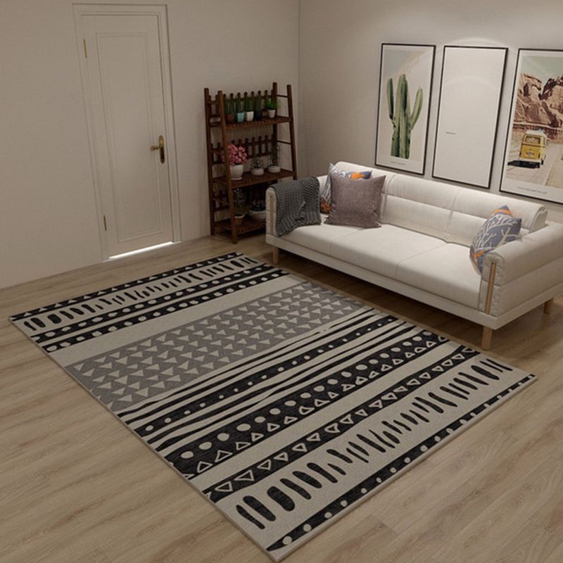 Western Tribal Print Rug Multi Color Synthetics Carpet Machine Washable Non-Slip Backing Stain Resistant Rug for Sitting Room
