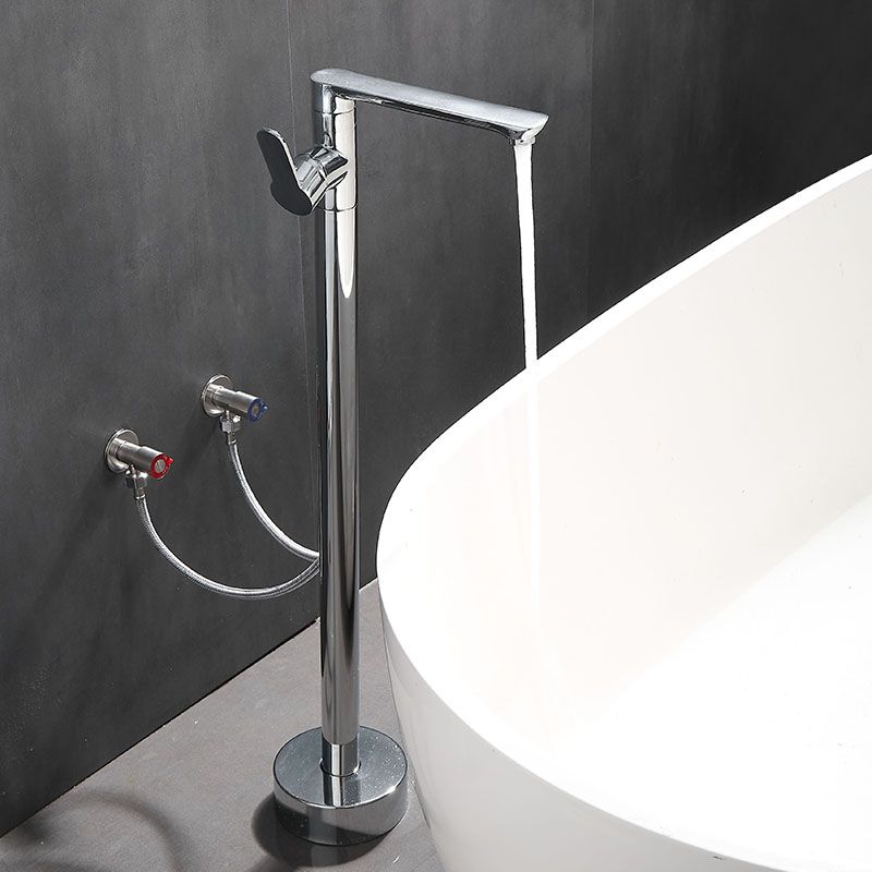 Modern Floor Bronze Freestanding Tub Filler Swivel Freestanding Faucet