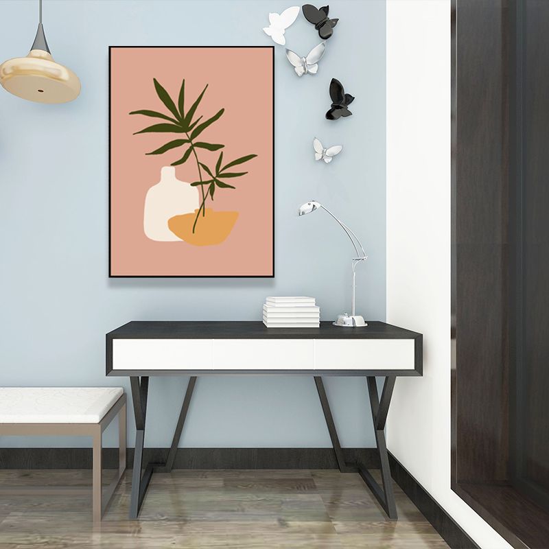 Plant in a Pot Painting Textured Scandinavian Living Room Wall Art Decor, Multiple Sizes