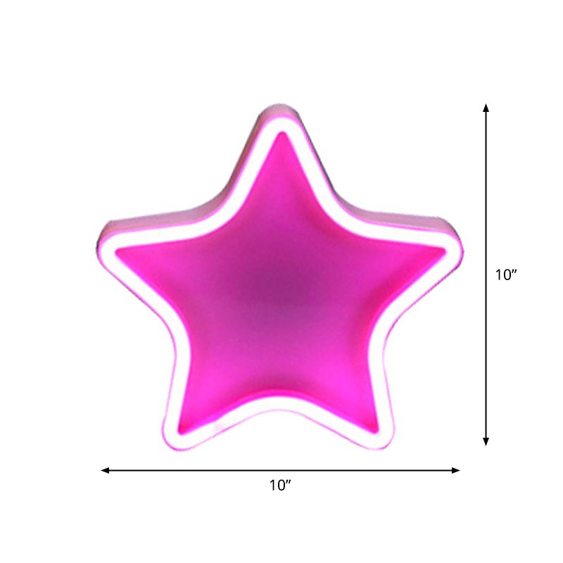 Lampada da comtore bianca per illuminazione notturna a led per ragazze con tonalità di plastica a stella