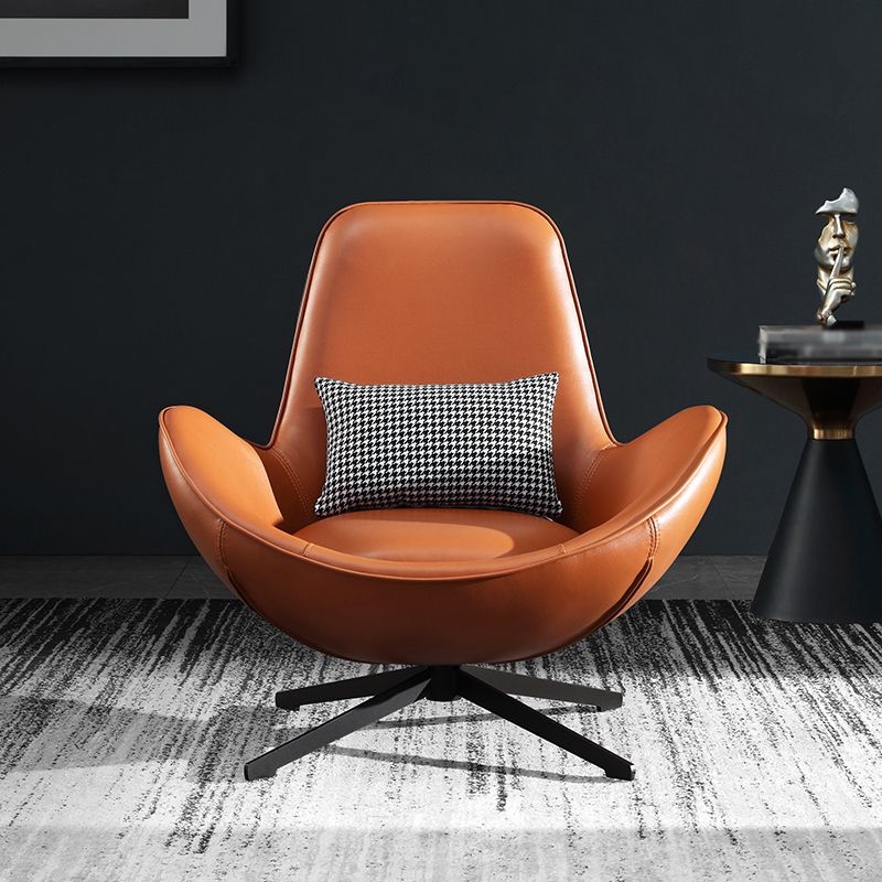 Faux Leather Slipper Chair 33.4" L x 30.3 " W x 20.8 " H Stacking Chair for Bedroom