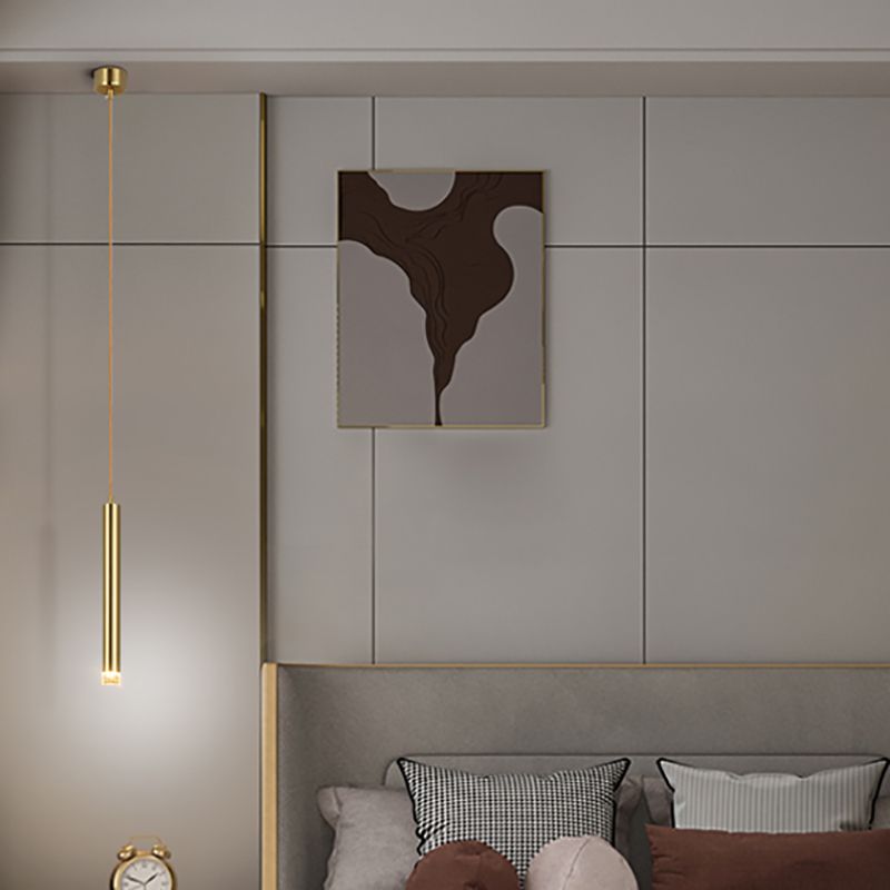Luz de cilindro Luz contemporánea de estilo contemporáneo 1 accesorio de iluminación colgante de luz en oro