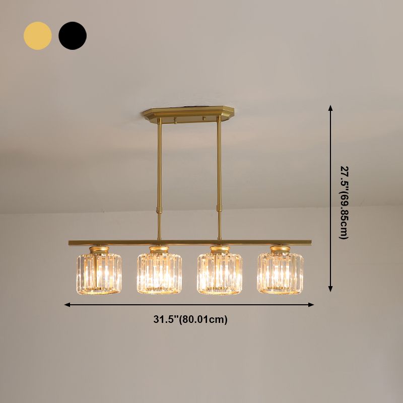 Éclairage de l'île géométrique Modernisme Crystal Chandelier Lightture pour salle à manger