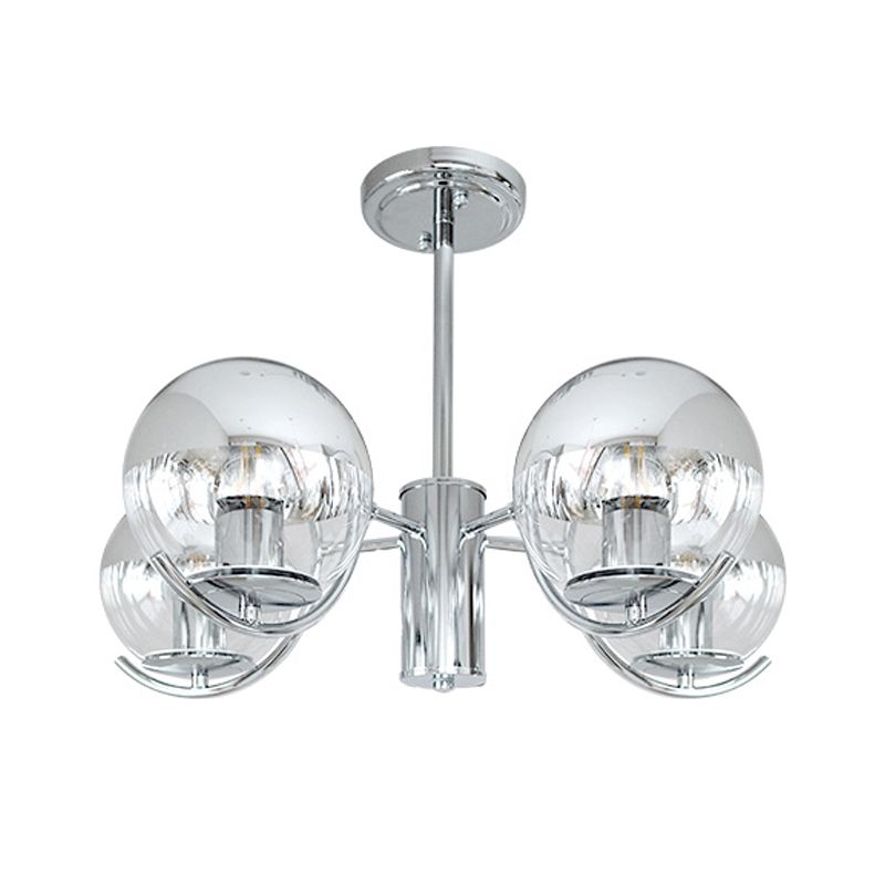 Globe Pendant Lights Modernism Glass Pendant Lighting Fixtures in Silver
