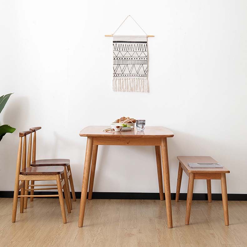 Industrial 4 Legs Dining Table Pine Wood Table for Dining Room