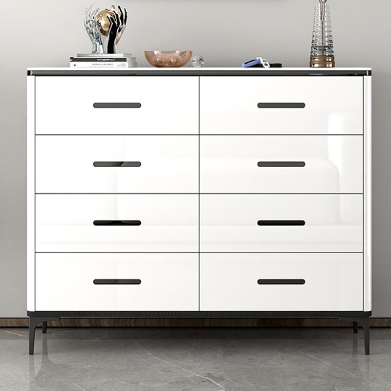 Modern Bedroom Storage Chest 15.7"Wide Stone Chest in White with Drawers