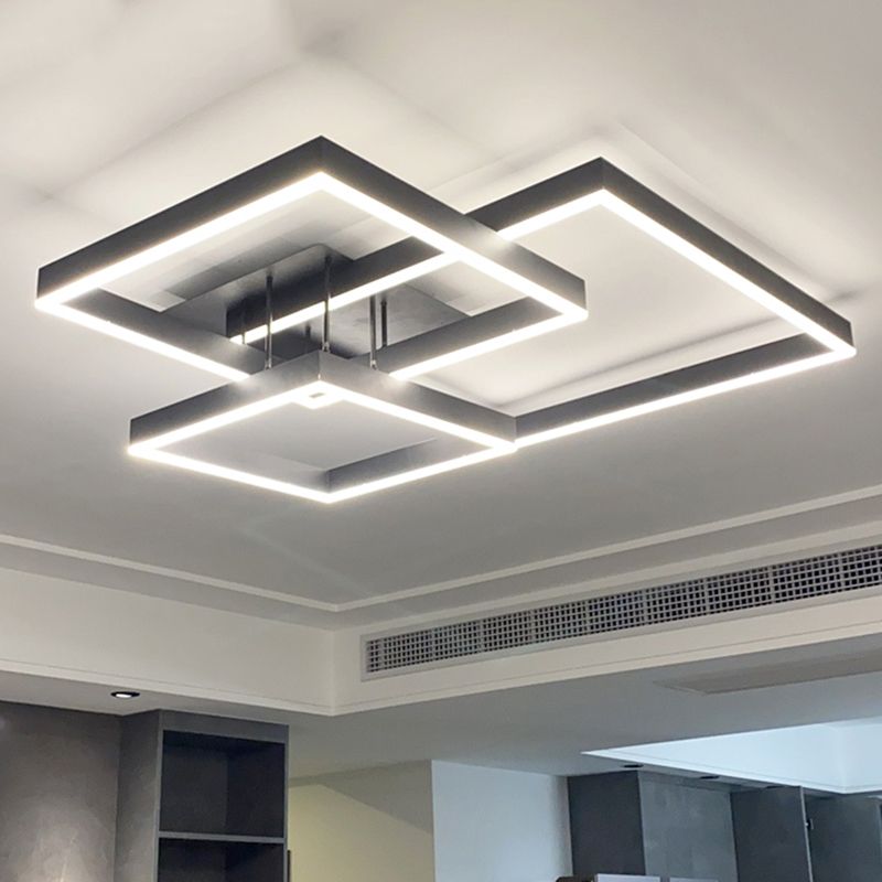 Woonkamer Nieuw modern LED-inbouwlicht Acryl Geometrisch 3-lichts plafondgemonteerd licht